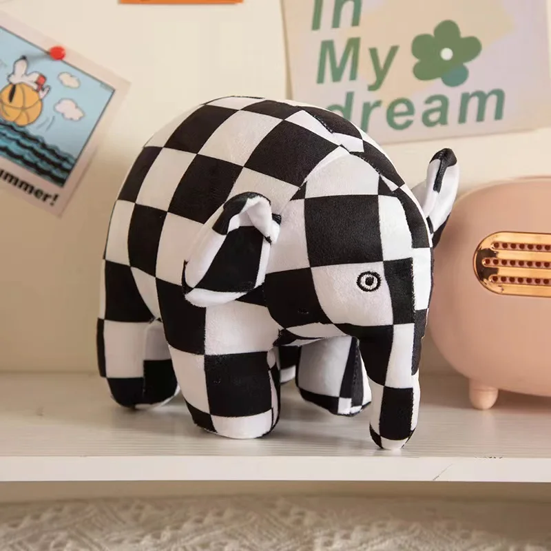 Nice Creative Plaid Series Doll Elephant Bear Snake Toy Soft Stuffed Grasping Machine Doll For Children's Toys