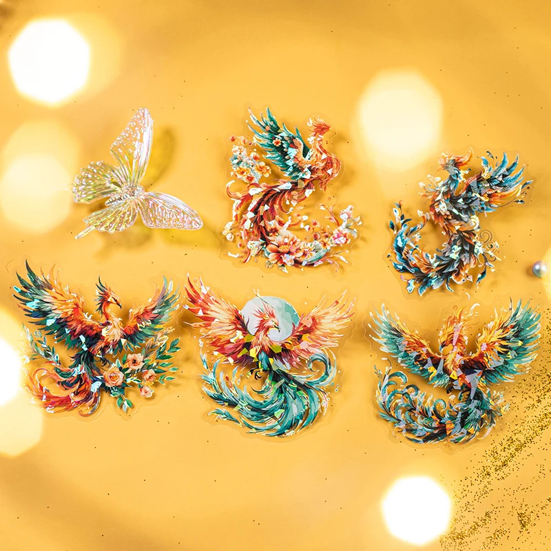 4 styles 10 pcs The Phoenix Chirping Series Decorative sticker Diary Album Scrapbooking material Junk Journal Supplies