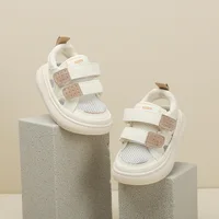 DIMI 2023 New Summer Baby Shoes Microfiber Leather Infant Toddler Sandals Fashion Breathable Mesh Baby Sport Sandals 4