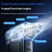 Souffleur à jet puissant sans balais 1 000 000 tr/min, souffleur turbo électrique puissant, élimine l'eau, la neige, la poussière, recharge USB, 65 m/s 4