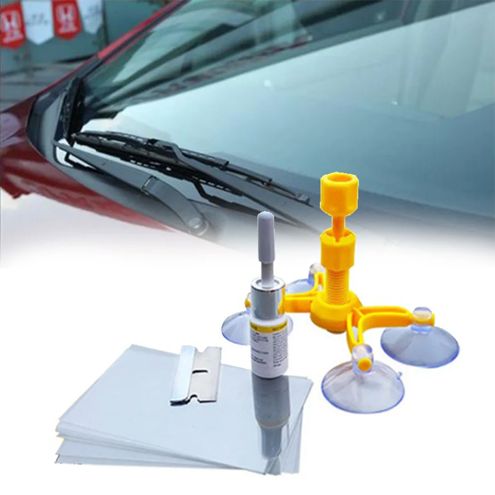 Car Glass Repair Kit Windscreen Windshield Window Polisher Set Chip Crack Polishing Tool Off