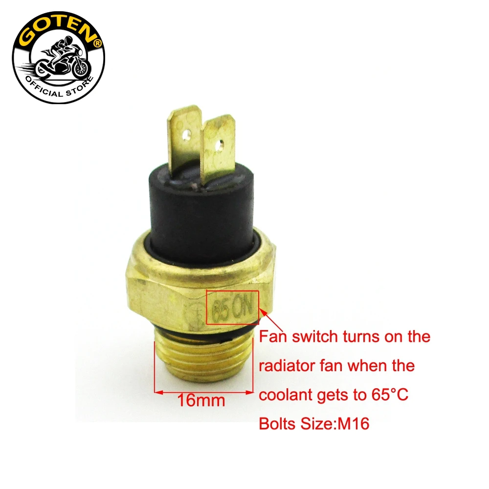 Goten M16 Radiator Thermal Fan Switch For 250cc Water Cooled ATV Quad Scooter