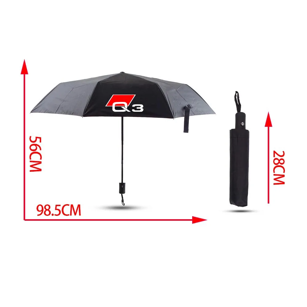 Car Umbrella car logo umbrella for Audi RS Sport A1 Q2 Q5 Q8 Q7 4L 4M Q3 8U F3 TT 8J 8S TTS 8N A3 8P 8V B6 A4 B8 B9 A6 C7 C6 4F Auto
