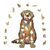 Hot High Quality Wood Jigsaw Puzzle Golden Retriever Wooden Puzzles Adults Montessori Educational Toys Children Board Game Gift 2