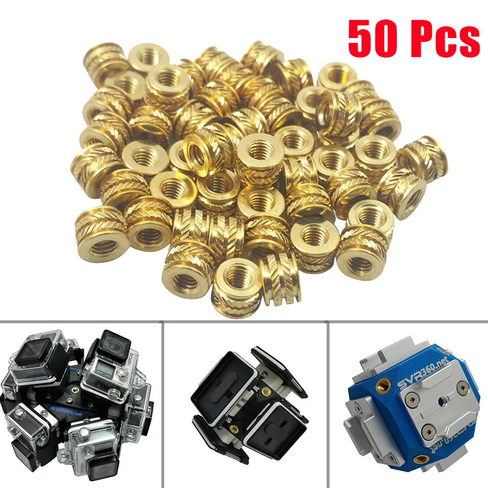 50 Pcs Screw Insert M3 3mm M3-0.5 Brass Threaded Metal Heat Set Screw Inserts For 3D Printing Soldering Iron Tool Accessories