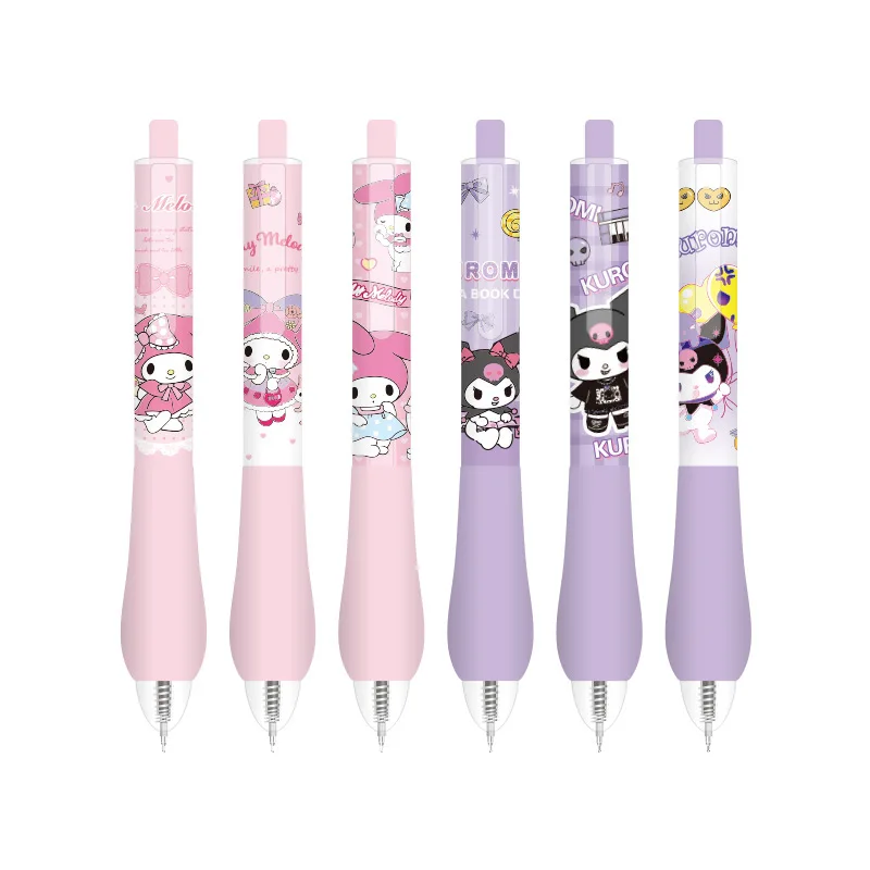 

24pcs New Sanrio Kawaii Sponge Neutral Pen 0.5mm Children's Cartoon Cute Black Signature Pen Student Office Supplies