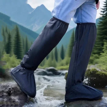 60 CM High Tube Waterproof Rain Shoe Boot Pant Covers Unisex Cycling Bike Anti-Slip Overshoes Reusable Leg Pants  Rain Protector