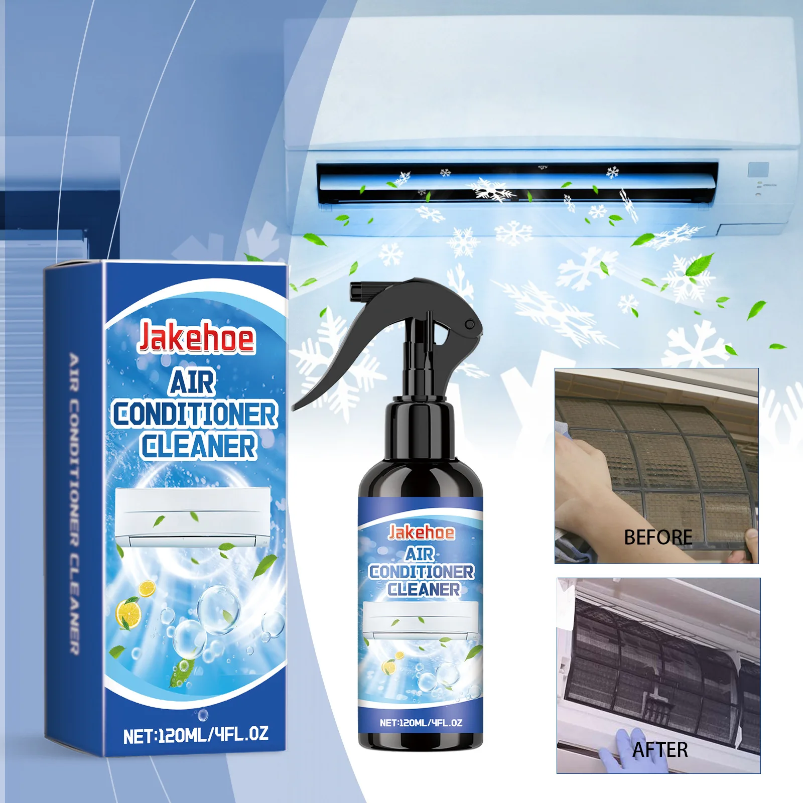 AC Cleaner Foam 120ml - Deep Cleans Coils & Vents, Removes Dust & Odors ...