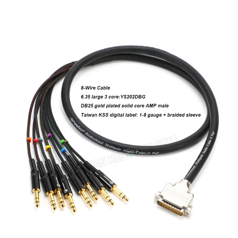 DB25 zu 8 XLR/TRS/RCA Fan-Out-Kabel – Audio-Snake für Mischpulte, Bühnen, Aufnahmen, Patchbays, 0,75-20m – Detail 11