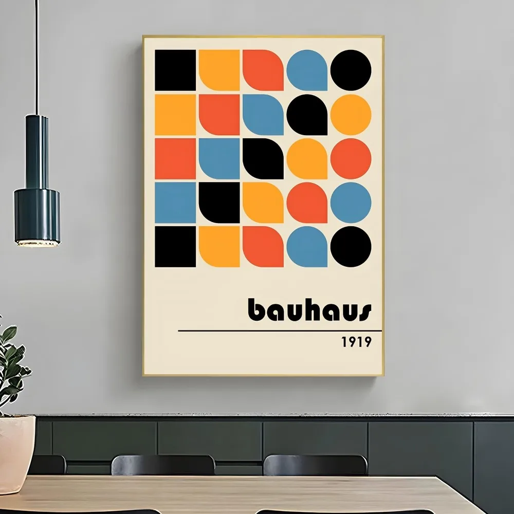thumbnail image 1 of 1 póster de Bauhaus Alemania, autoadhesivo, impermeable, pegatina de papel, decoración de pared para cafetería, bar y habitación, 1 of 5