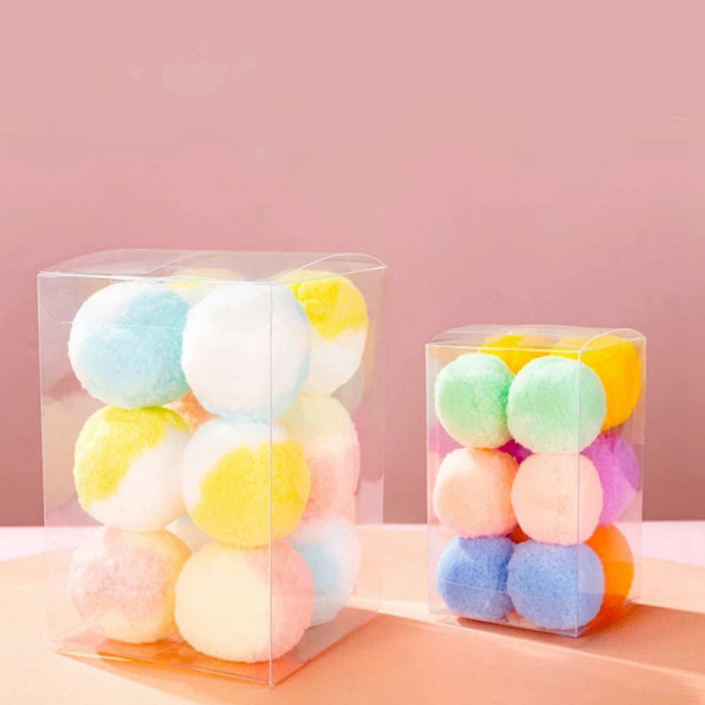 

12Pcs Cat Toy Balls Cat Mute Self-Hey Self-Depressing Resistant Bite Teasing Colorful Balls Cats Interactive Pompon Ball Toy