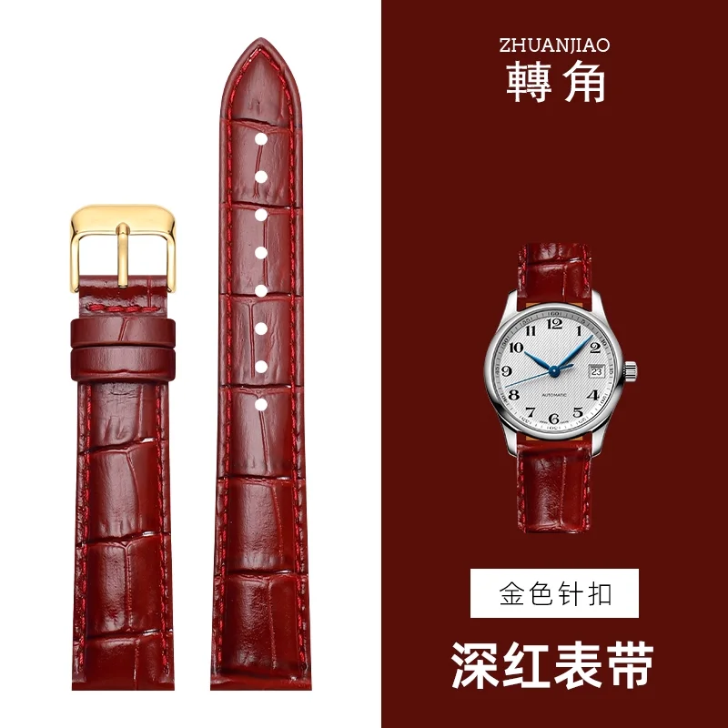 Luxurious Glossy Genuine Leather Watchband – Premium Top Layer Cowhide Strap