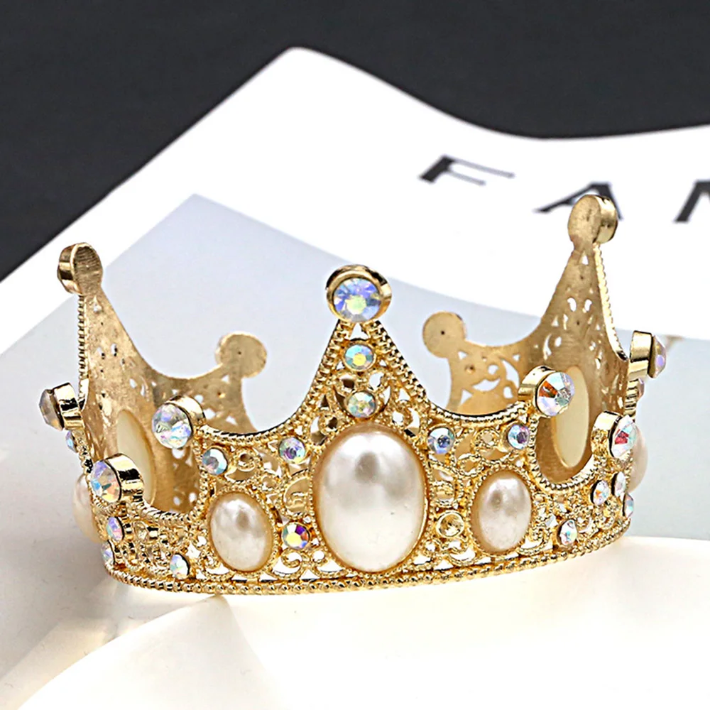 

1pc Tiara Gold Color Crown Cake Topper Decoration Decorative Elegant Wedding Cake Princess Birthday Decoratio Party Supplies