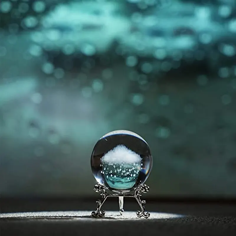 1pc Night Sky Meteor Moon Crystal Ornament Round Holiday Gift Desktop Home Creative Decoration Small Decorative Items