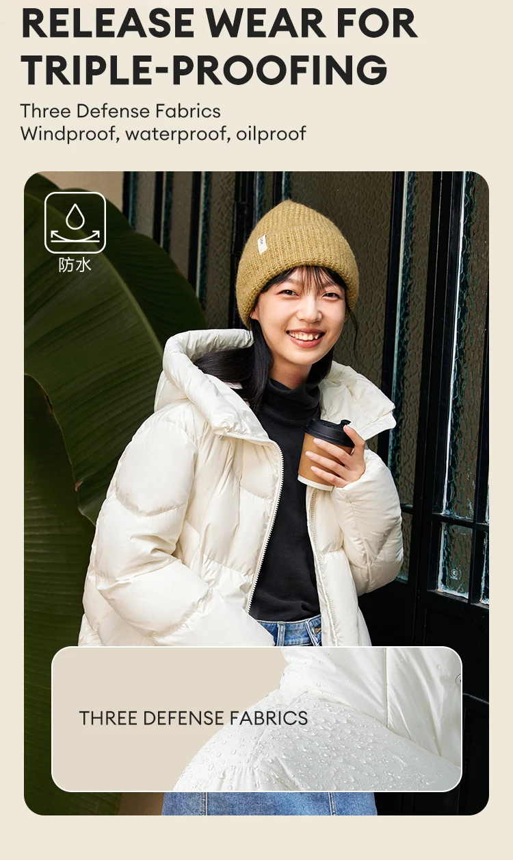 Down Jacket Women Mid-Length Waterproof and Warm Winter Oversize Hooded Versatile Coat