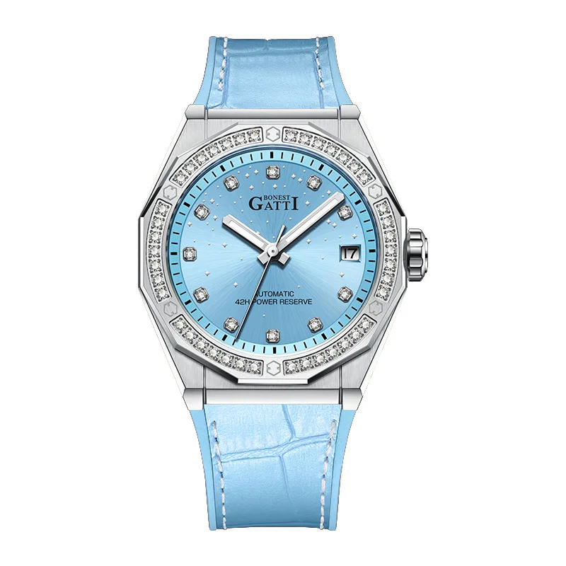 BONEST GATTI Ladies' mechanical watch with diamond inlay, fashionable waterproof watch