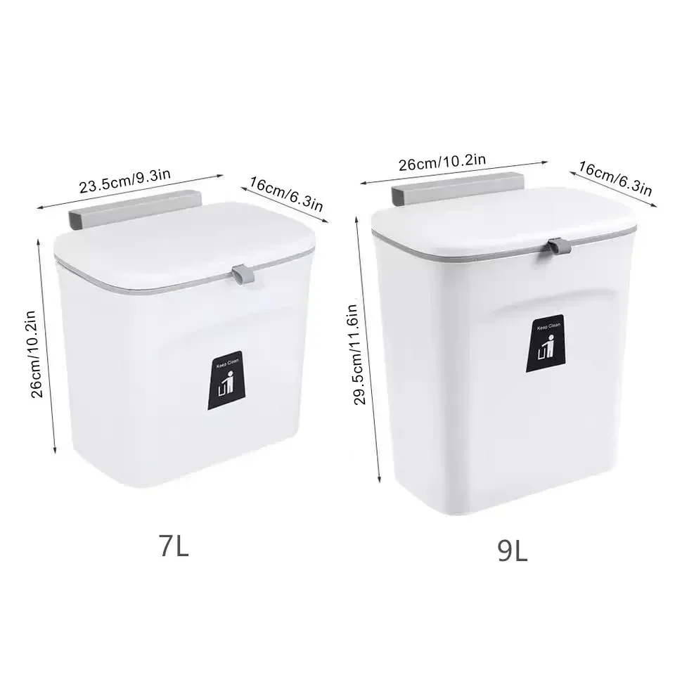 Wall hanging trash can Kitchen cabinet door can hang household hanging sink with lid garbage collection bucket trash can