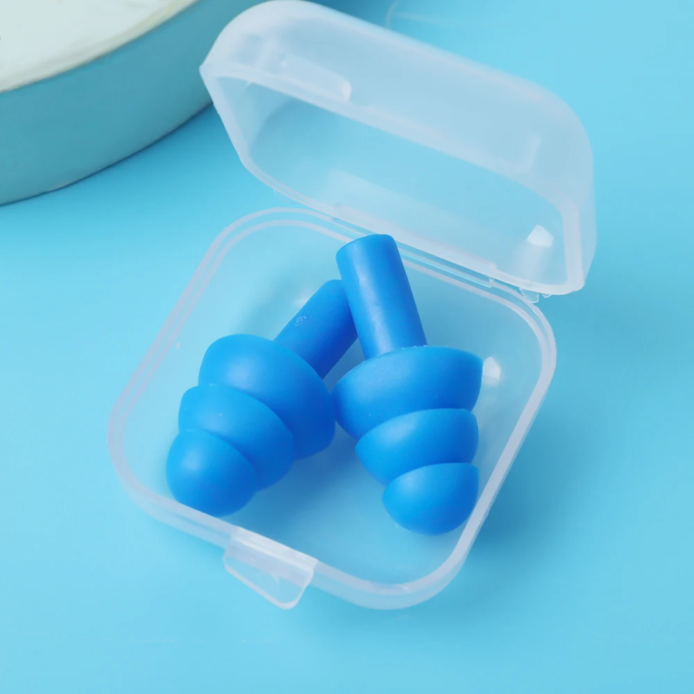 2pcs Unisex Earplugs Waterproof Swimming Soft Silicone Ear Plugs With