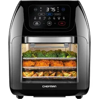 Multifunctional Digital Air Fryer+ Rotisserie, Convection Oven, 17 Touch Screen Presets, 10L Family Size, Auto Shutoff, Black 1