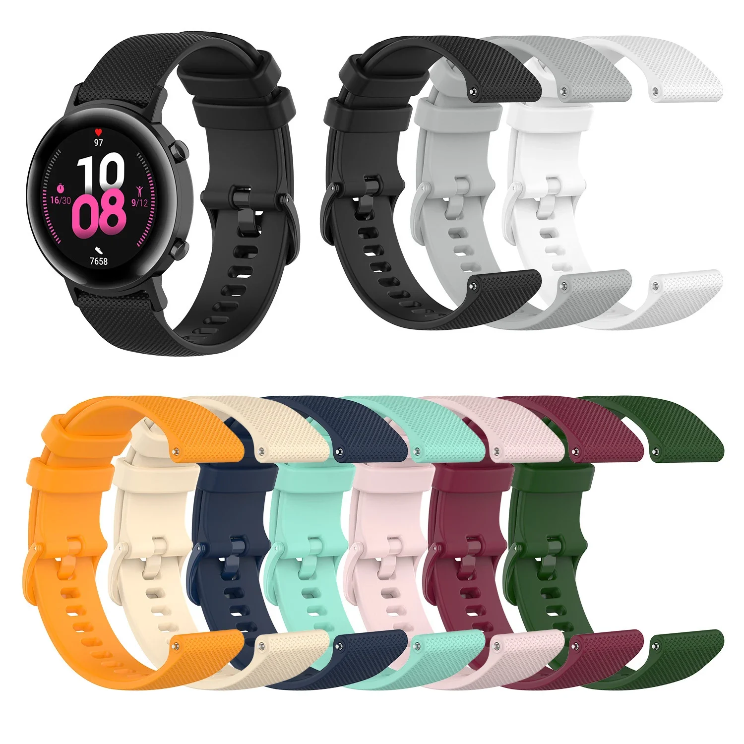 

18mm Silicone Strap For Garmin VENU 3S 2S/Forerunner 255S 265S/Vivoactive 4S/Vivomove 3S For Huawei Watch GT4 41mm Bracelet Band