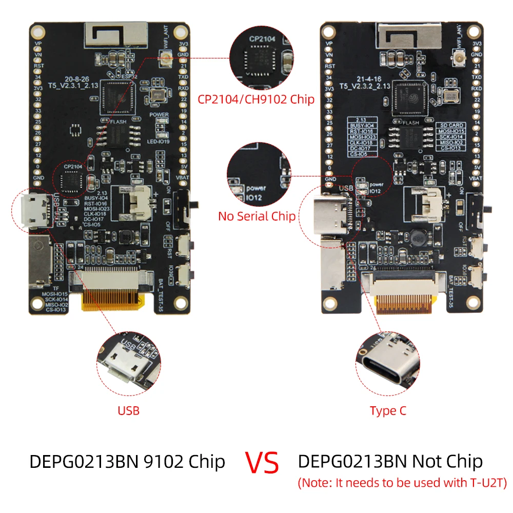 ® T5 2.13inch E-Paper Development Board GDEM0213T5 DEPG0213BN GDEM0213B74 Displa