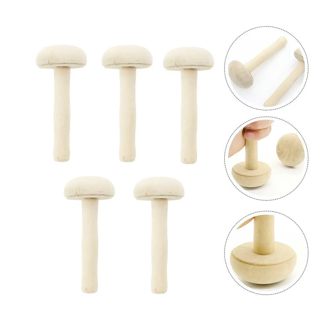 5pcs 나무 버섯 롤러 종이 인쇄 잉크 문지르기 도구 세트 아트 공예 인쇄 예술 Diy 용품 공예 도구