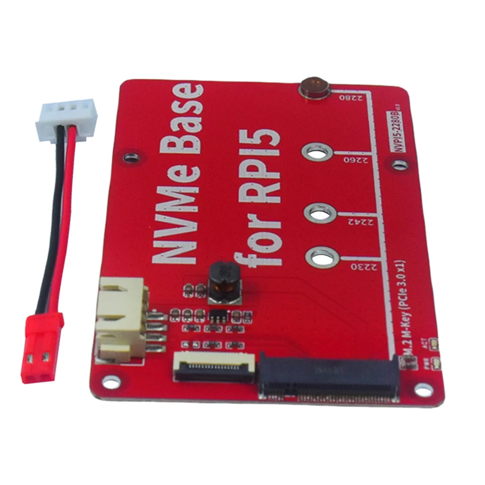 PCIe �ֺ� ����, ����� ���� 5 NVMe HAT PCB, M.2 ����, M.2 M-Ű 2230 2242 2260 2280 PCIe Gen3 SSD�� 2 LED ����