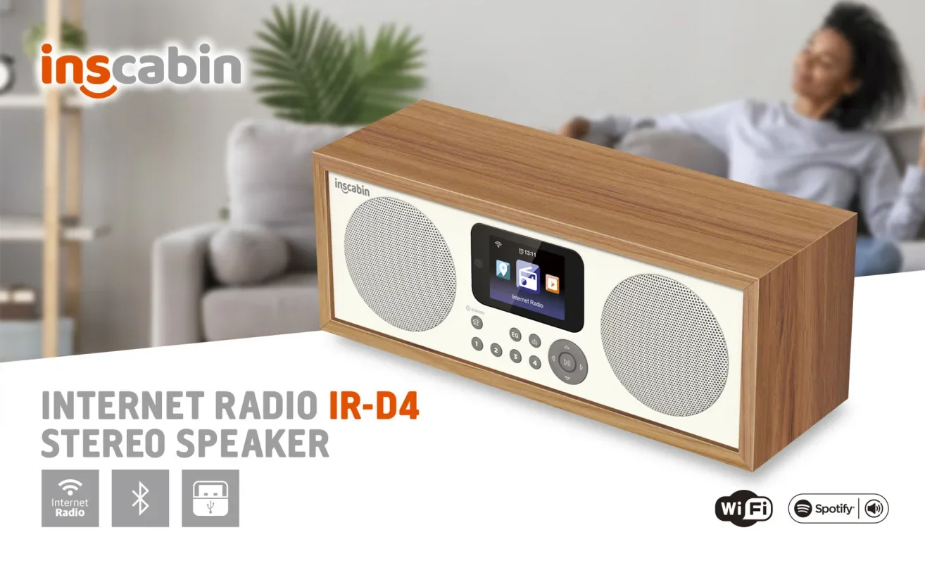 Dual Channel Wooden Audio Network Radio with Bluetooth