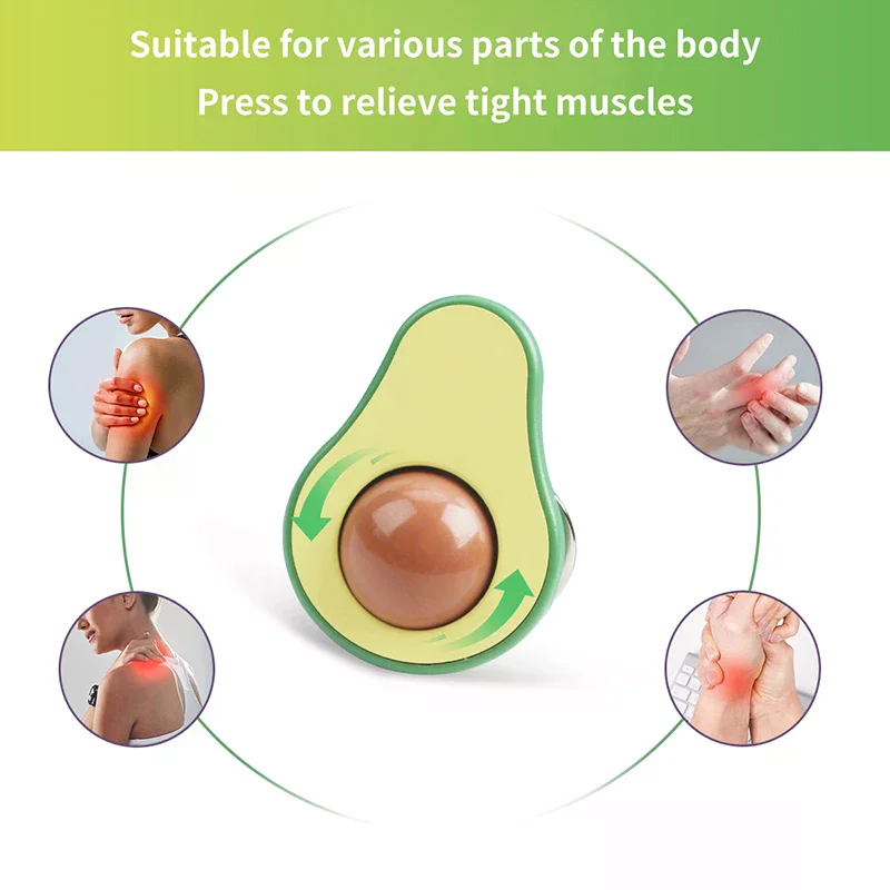 Avocado-Massageperlen-Schlüsselanhänger, Entspannungsspielzeug, Mini-Finger-, Handgelenk- und Nackenmassagegerät, lustiger Frucht-Anhänger, kreativer Schlüsselanhänger