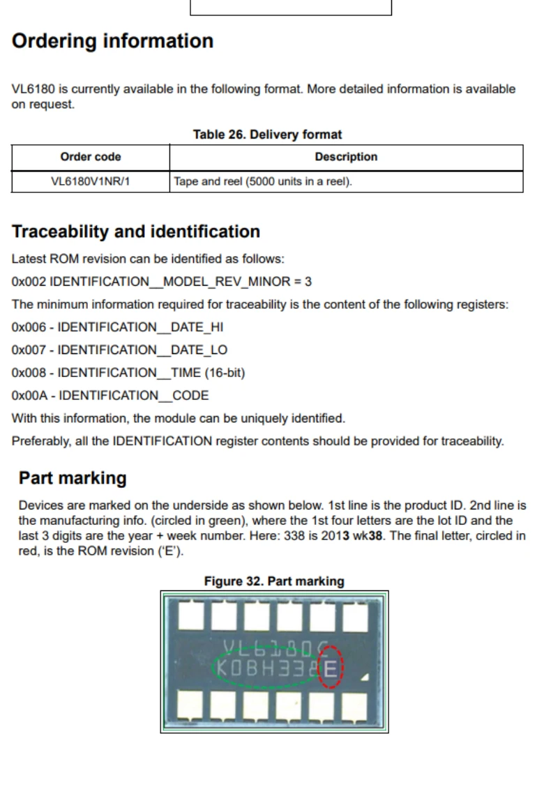 5 Stück/1 Stück VL6180 VL6180V1NR/1 VL6180XV0NR/1 VL6180X VL61801 LGA-12 Time-of-Flight Ranging Proximity Umgebungslichtsensor Chip IC – Detail 7