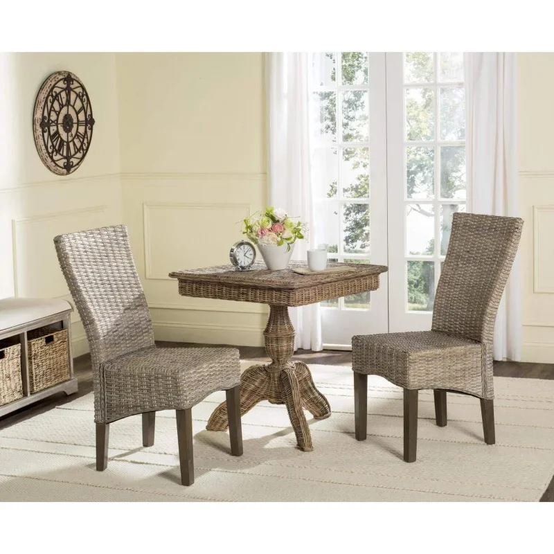 Home Collection Ozias Grey Wicker 18-inch dining chair