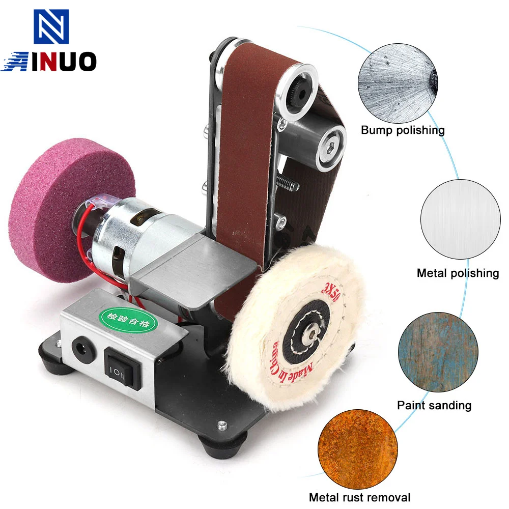 Mini Multifunctional Electric Power Belt Sander DIY Polioshing Machine Knife Edge Sharoener Tool Workshop Sanding Machine electric grinder electric sander belt sander cordless sander cordless grinder saw blade sharpener