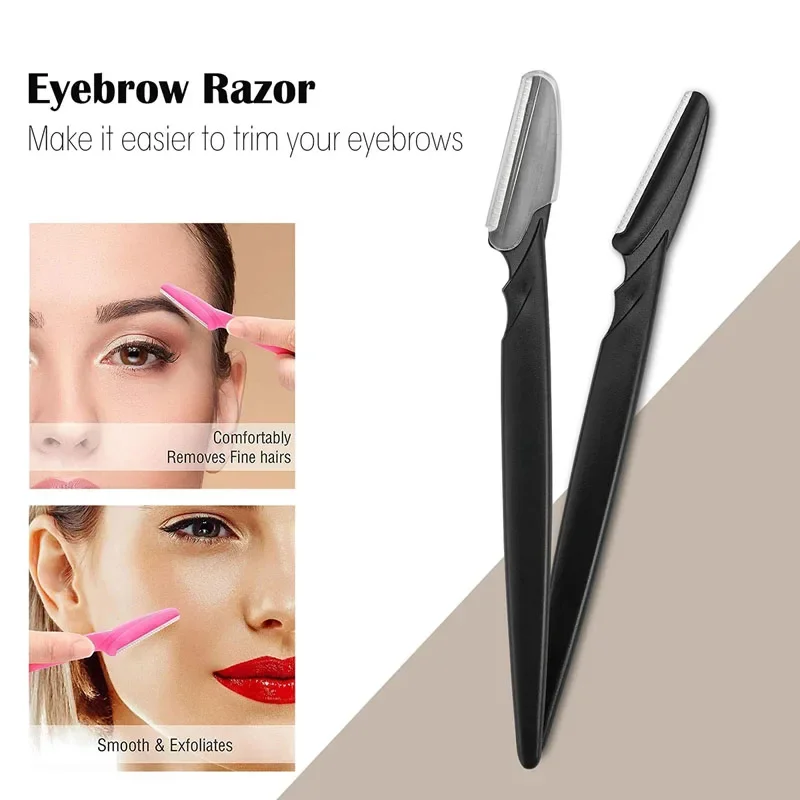 12Pcs Mix Color Eyebrow Razor Women Face and Body Safe Trimmer Hair Shaver Eye Brow Remover with Cover Small Makeup Tools Set 3