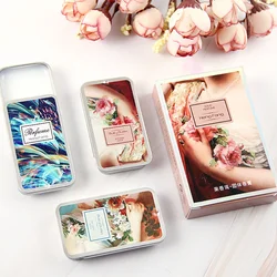 1pc Flower Fruit Fragrance Floral Cream Eau De Pheromone 10g Women Soild Feminino Portable Box Female Metal Casing