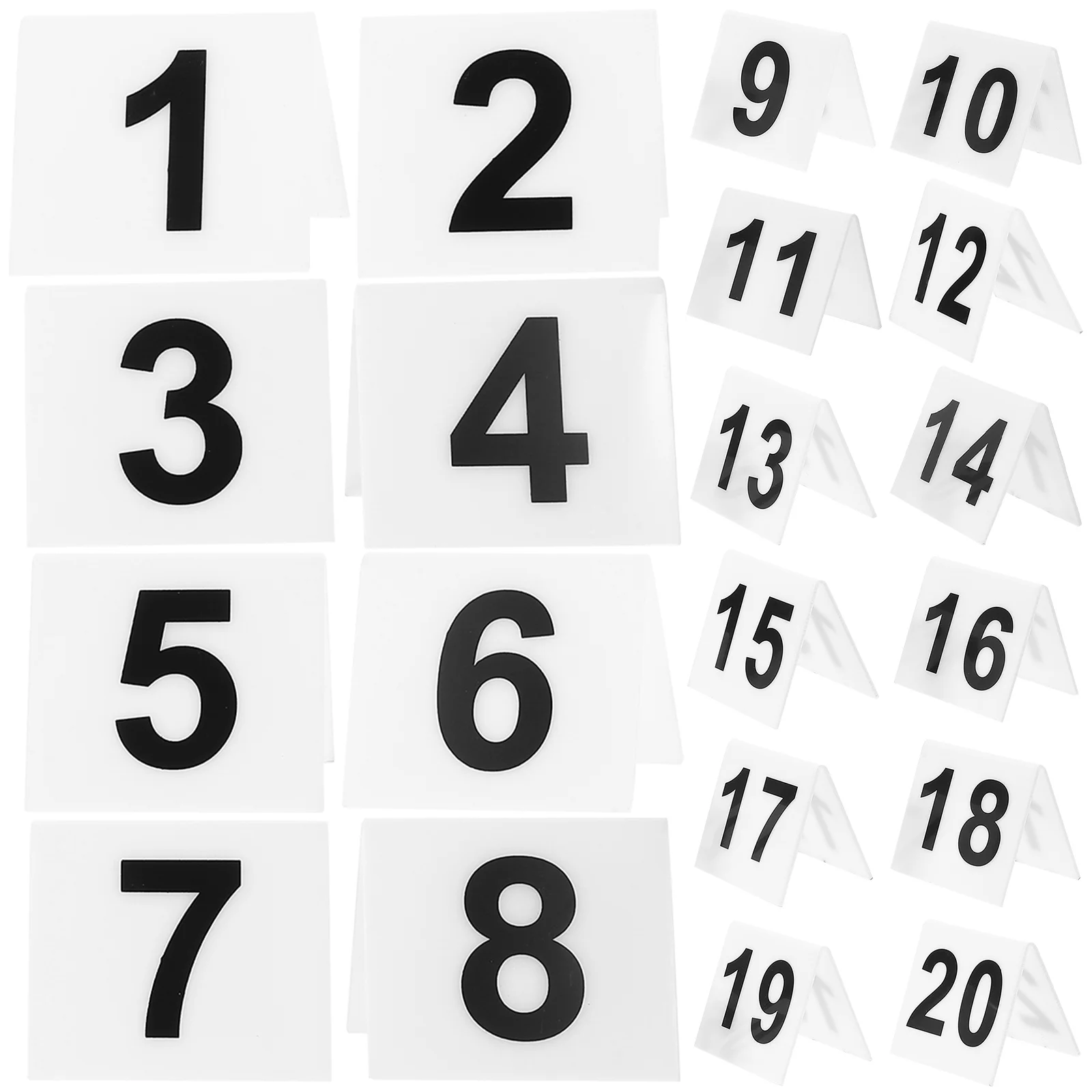 20 Pcs Restaurant Number Plate Table Numbers Supply Game Accessory White Double Sided Evidence Marker Reusable