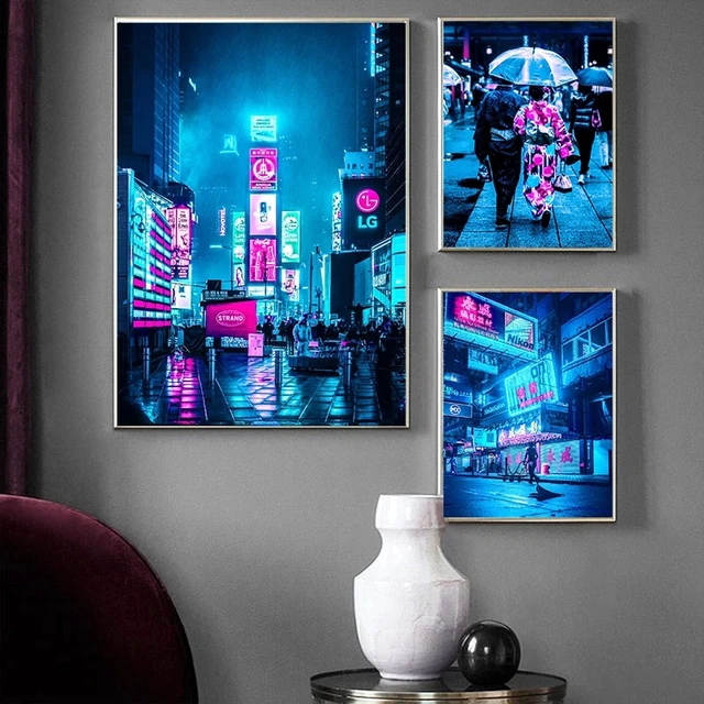 Cyberpunk Cartoon Anime Personagens Imagens 80s Retro Art Home Wall Decor  Para Sala Living Canvas Pintura Impressão Posters Presente - AliExpress