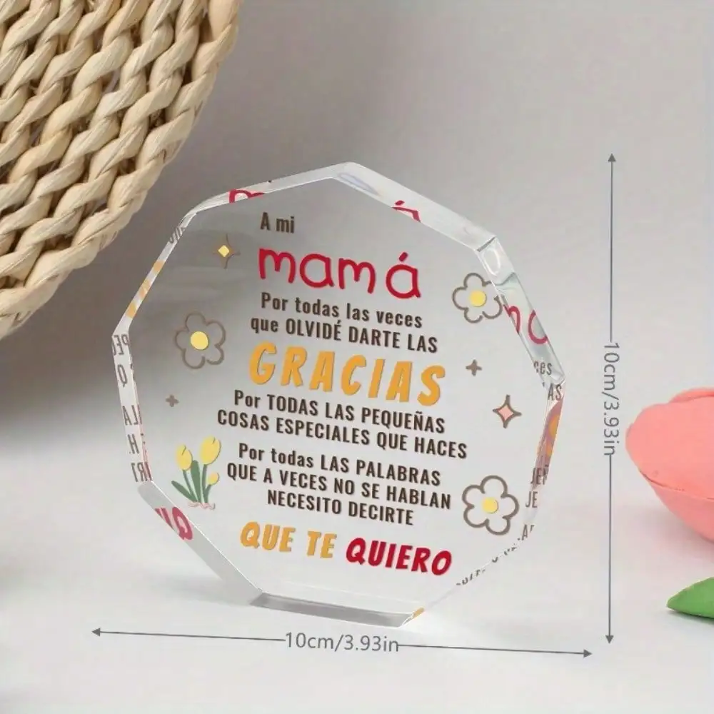 Acrylic Plaque Gift for Spanish Mothers - Birthday Decor from Daughter