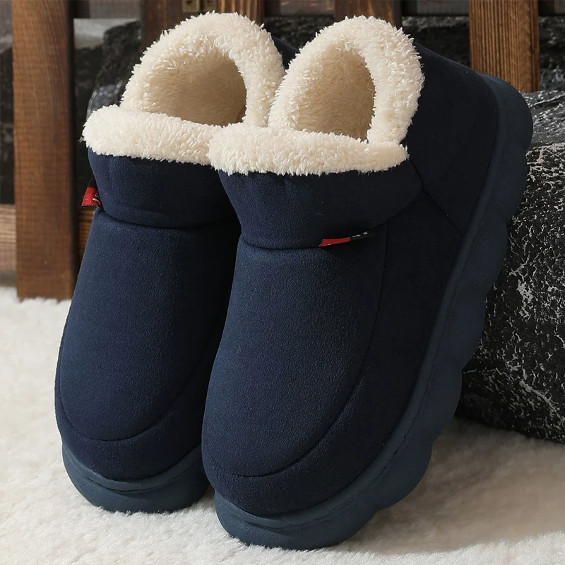 Comwarm Winter Fell Hausschuhe Für Frauen Männer Neue Mode Dicken Boden Pelzigen Flauschigen Hausschuhe Indoor Warme Haus Fuzzy Knöchel Schuhe – Detail 11