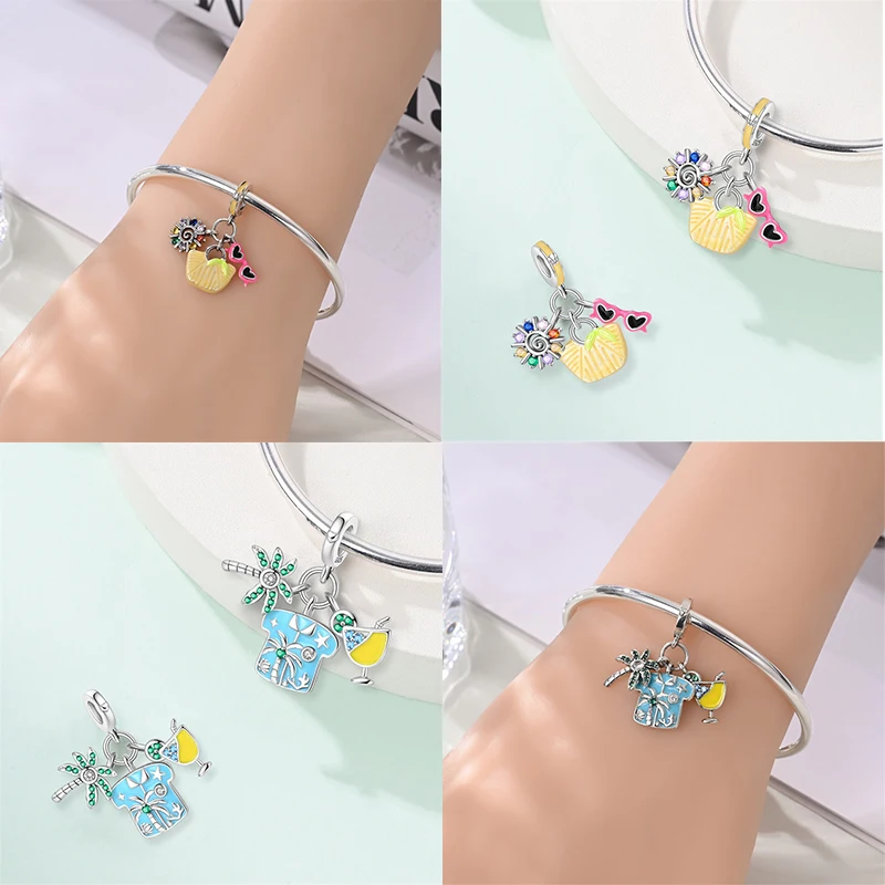 Charm Jewelry Sterling Silver Jewelry Beads Charms Silver Charm Bead Charm Bead Sterling Silver Beads Charm 925 Sterling Silver Charms Pendant Airplane Beach Sailing Hat Sun Energetic Attractiveness Design For Fine Jewelry Making