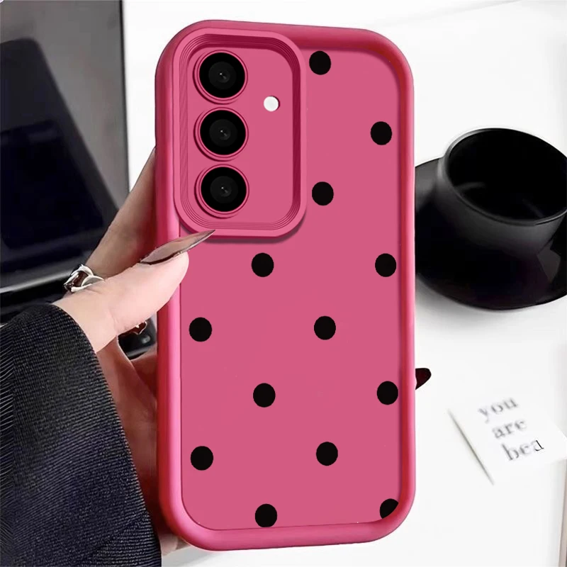 Chic Black Polka Dot Silicone Phone Case