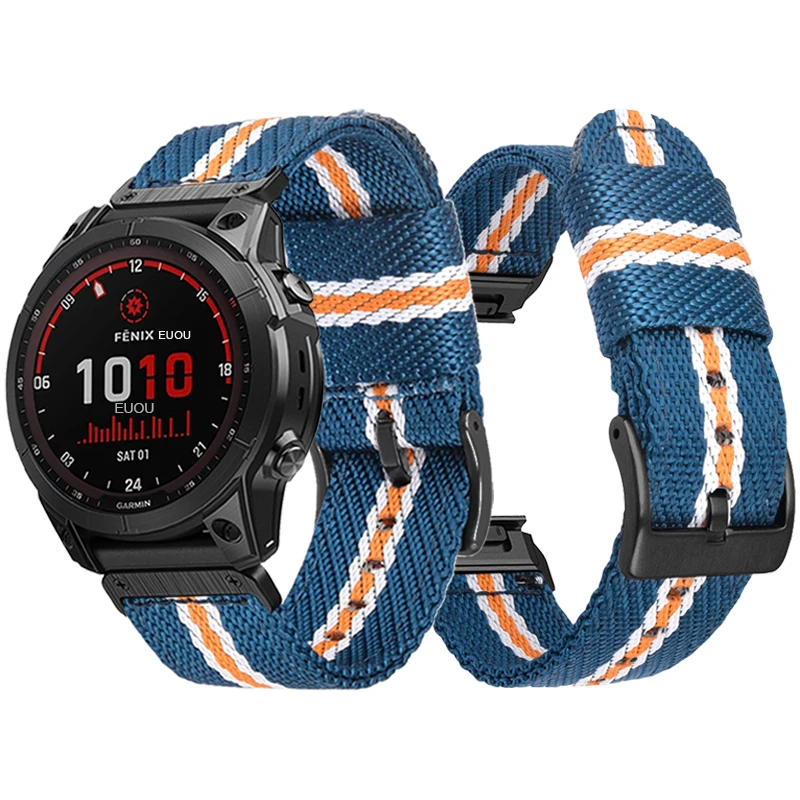 Cinturino Nylon Per Garmin - Bracciale Sportivo Per Fenix/Forerunner - Regolabile In Velcro - Foto 11