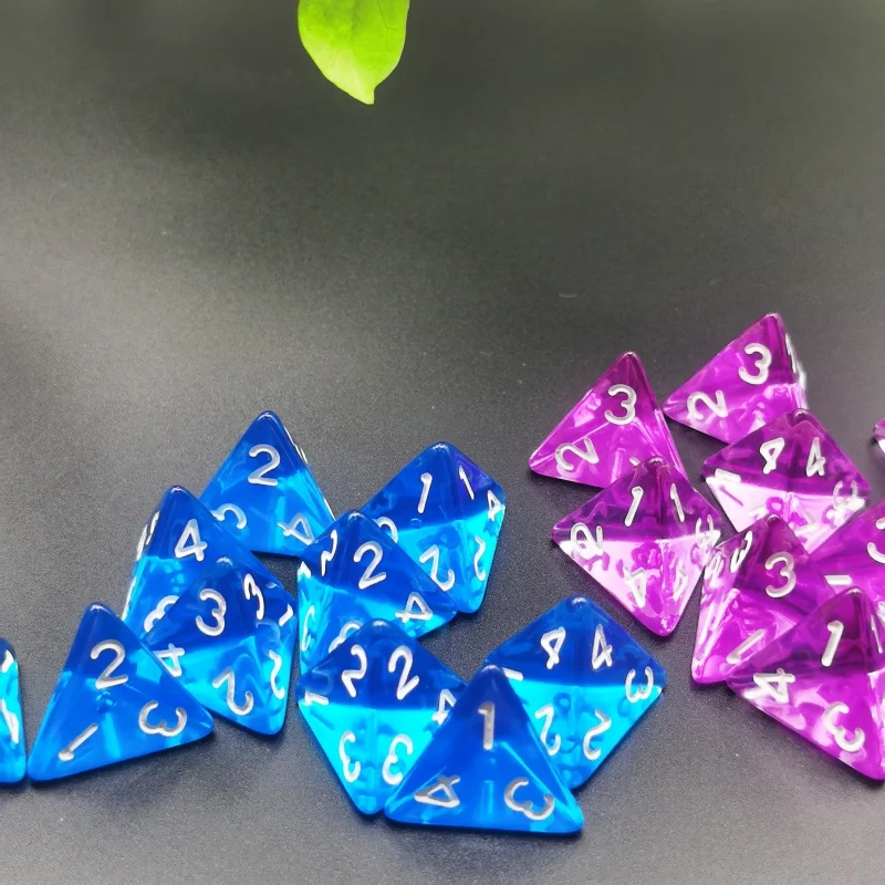 Acrylic Dice Set Polyhedral 4 Faces Dice Faces And Gestures Board game Transparent For DND Or COC Game 10Pcs /Set