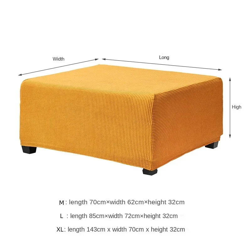 

Stretch Sofa Cover Corn Grid Elastic All-Inclusive Rectangular Pedal Cover Low Stool Cover Solid Color Sofa Stool Protective