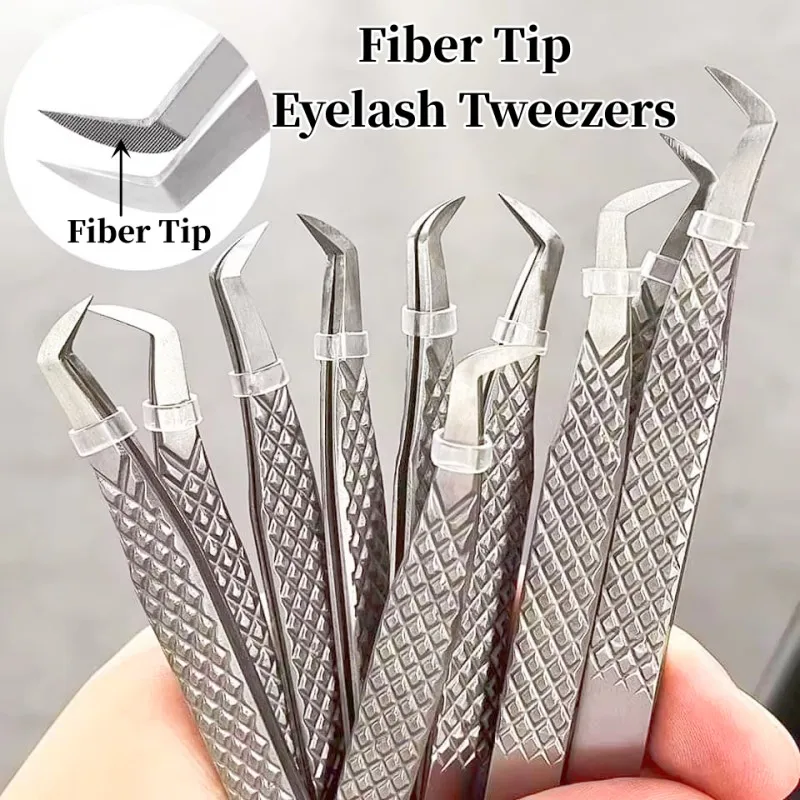 Nanometer Fiber Tip False Lash Tweezers For Eyelash Extension Mega Volume perfect close tip Boot isolation Artist Makeup Tools eyelash tweezers