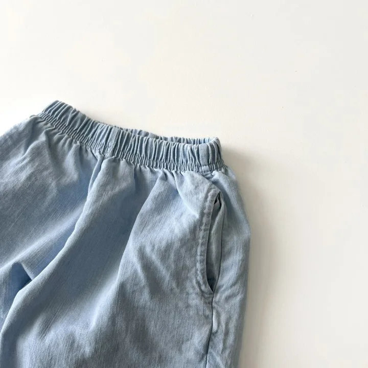 Pantalon en fibre de denim pour bébé, ensemble de vêtements décontractés pour enfants, jean monochrome pour tout-petits, tenues d'été, nouveau, 2024, 2 pièces