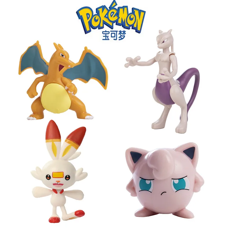 New Pokemon Cartoons Movie Anime Figure Pikachu Mewtwo Gengar Gurado Pocket Monster Action Model Toys Gifts Bulk Buy Lot