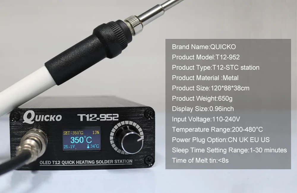 Heating T12 soldering station electronic welding iron New version STC T12 OLED Digital Soldering Iron T12-952 QUICKO