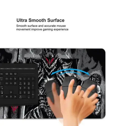 Black White Anime Mouse Pad Guts sword in berserk Gamer Mouse Mat Computer gaming Accessories Keyboard Laptop mouse Desk pad - Image 3