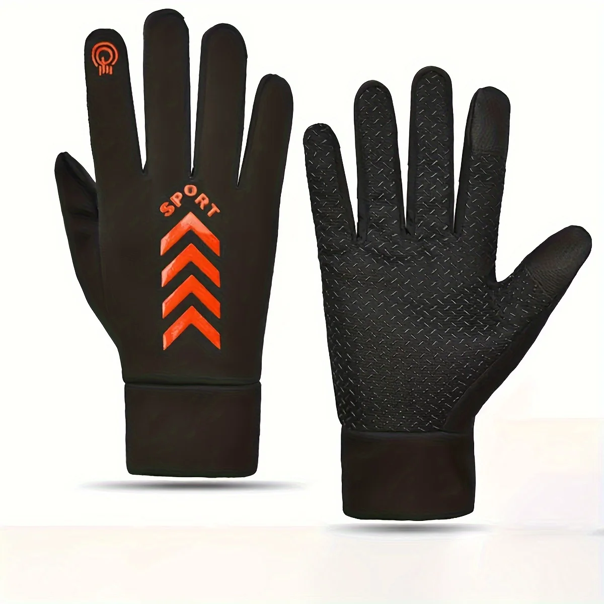 1 pair of waterproof and cold resistant gloves with anti slip touch screen function, very suitable for outdoor activities