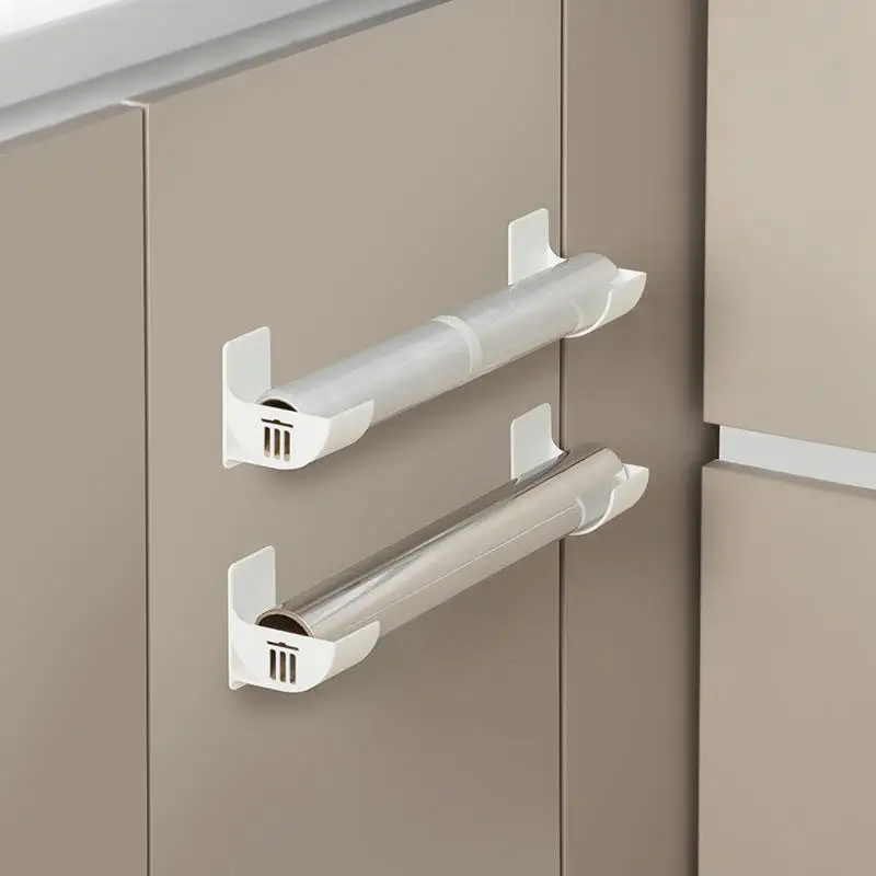 Kitchen Bath Wall Mount Plastic Trash Waste Bag Roll Holder Dispenser Freshness Film Roll Storage Rack 4/2pcs